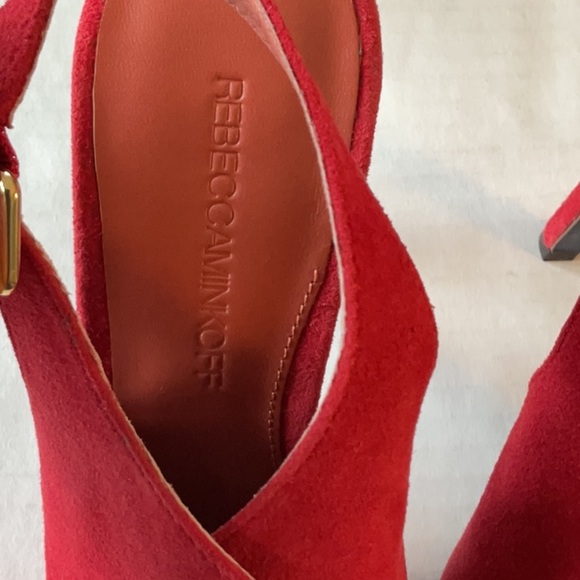 NWB Rebecca Minkoff Pricilla Red Suede heeled mule Size 9 - Picture 7 of 10